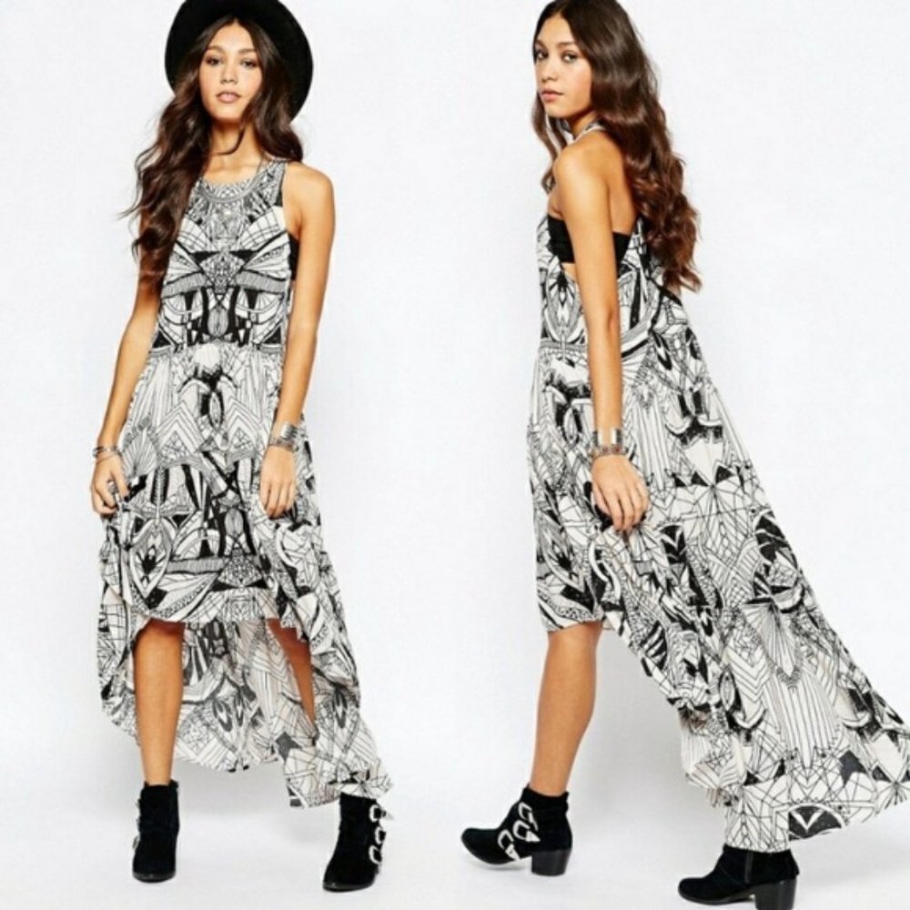 Free People Printed High Low Dress - Sz XS